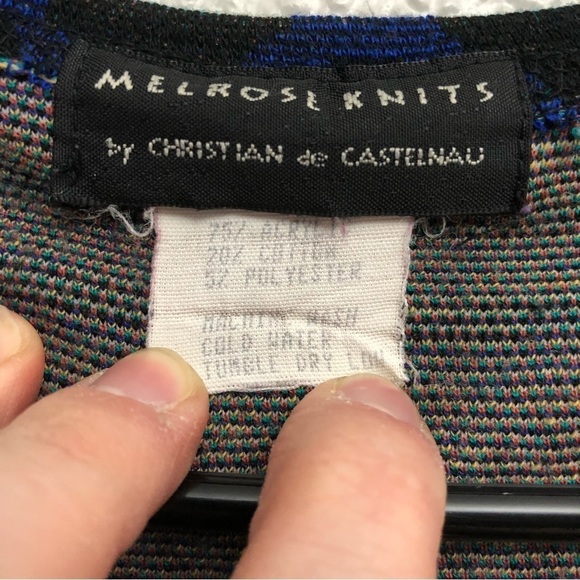 Melrose Knits Men’s‎ Vintage Llama Floral Water Waves Tunic ~Large - Picture 4 of 4